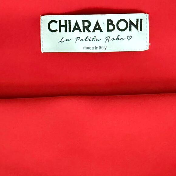 Chiara Boni La Petite Robe Lipstick Red Kate Slit Detail Boatneck Gown sz 42 / 6 - Picture 5 of 16